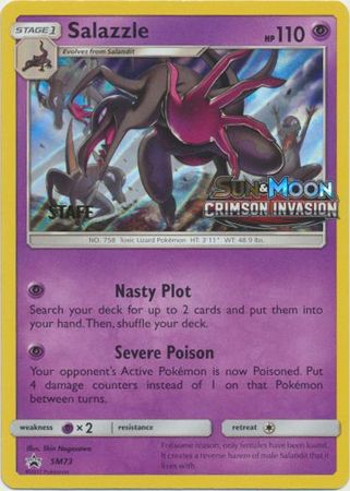 Salazzle (SM73) (Staff Prerelease Promo) [Sun & Moon: Black Star Promos] | Cracking-Singles