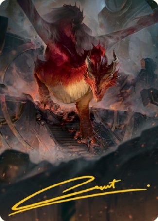 Red Dragon Art Card (Gold-Stamped Signature) [Dungeons & Dragons: Adventures in the Forgotten Realms Art Series] | Cracking-Singles