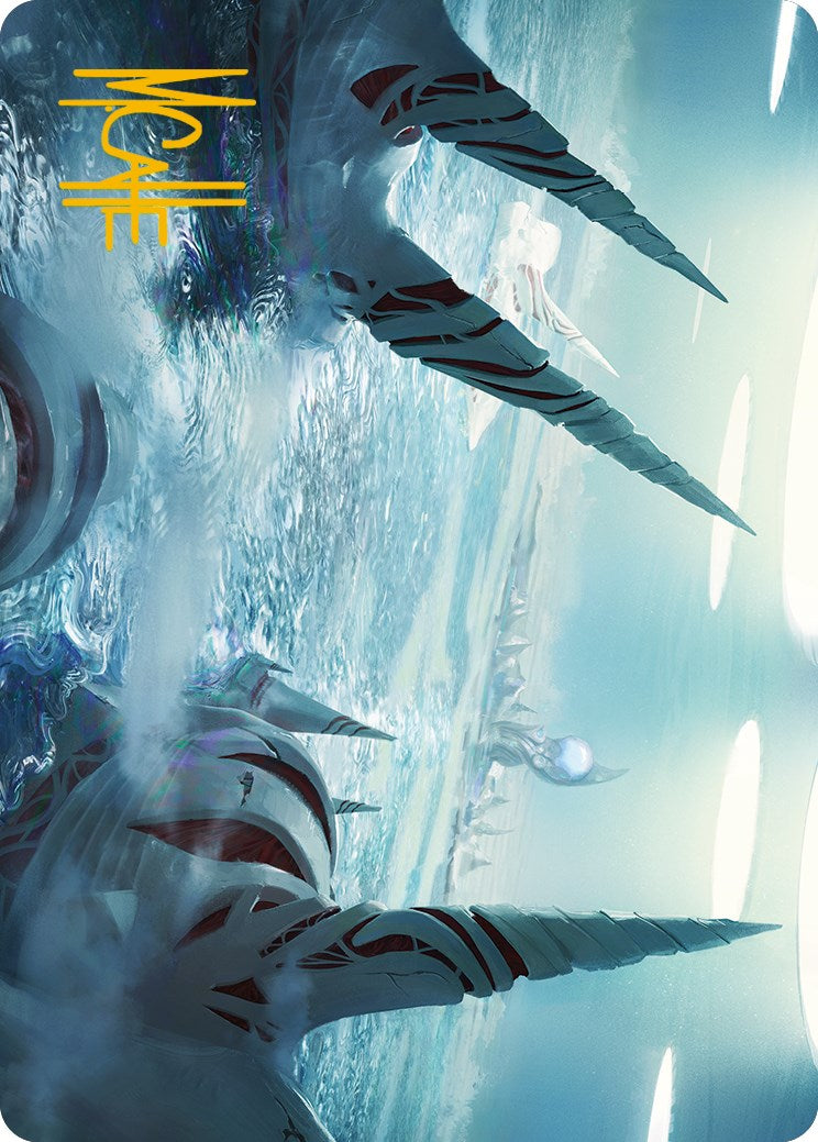 Seachrome Coast Art Card (Gold-Stamped Signature) [Phyrexia: All Will Be One Art Series] | Cracking-Singles
