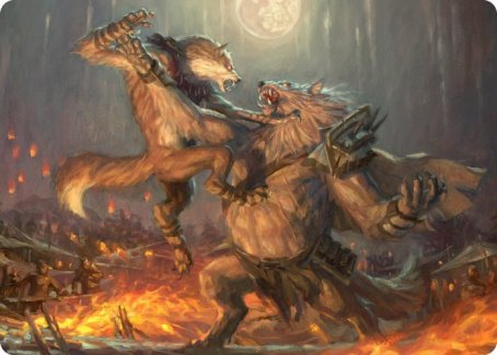 Duel for Dominance Art Card [Innistrad: Midnight Hunt Art Series] | Cracking-Singles