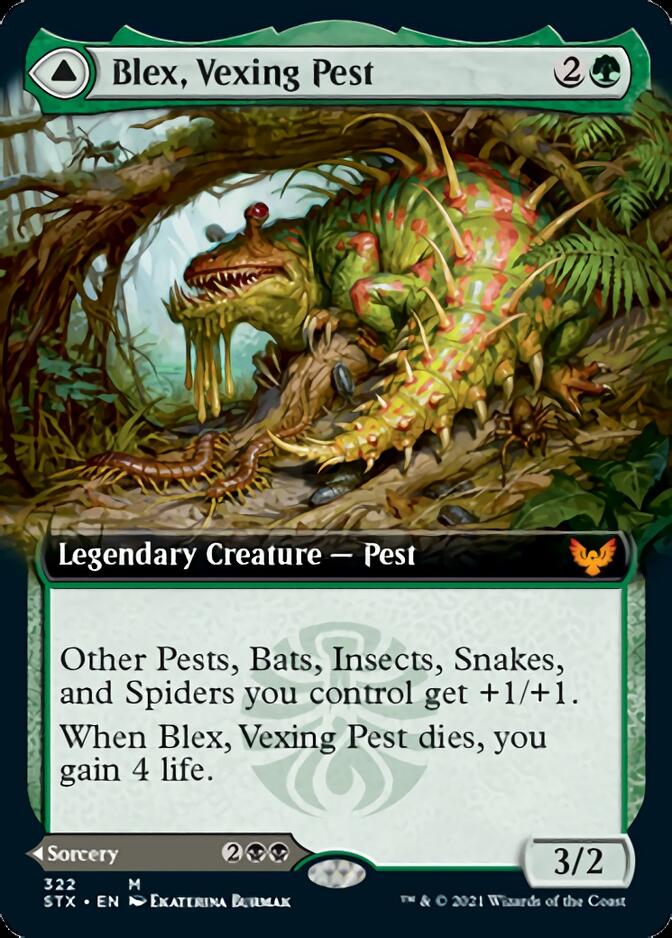 Blex, Vexing Pest // Search for Blex (Extended) [Strixhaven: School of Mages] | Cracking-Singles