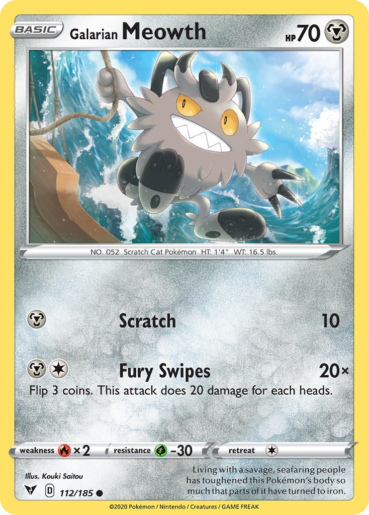 Galarian Meowth (112/185) [Sword & Shield: Vivid Voltage] | Cracking-Singles