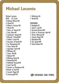 1996 Michael Loconto Decklist Card [World Championship Decks] | Cracking-Singles