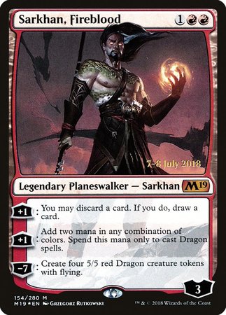 Sarkhan, Fireblood [Core Set 2019 Promos] | Cracking-Singles