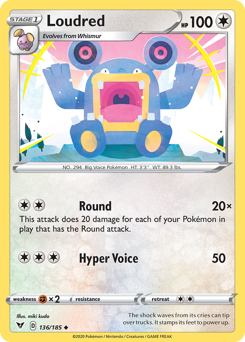 Loudred (136/185) [Sword & Shield: Vivid Voltage] | Cracking-Singles