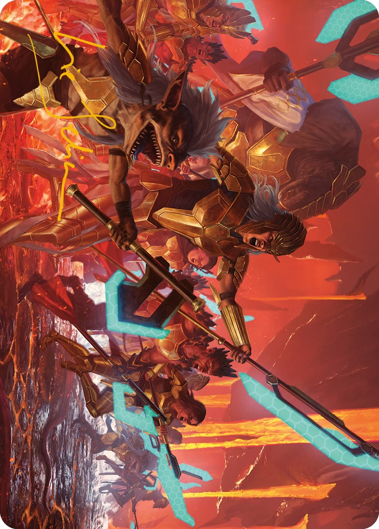 Roar of Resistance Art Card (Gold-Stamped Signature) [Phyrexia: All Will Be One Art Series] | Cracking-Singles
