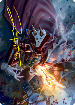 Flame-Blessed Bolt Art Card (Gold-Stamped Signature) [Innistrad: Crimson Vow Art Series] | Cracking-Singles