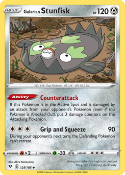 Galarian Stunfisk (125/185) [Sword & Shield: Vivid Voltage] | Cracking-Singles