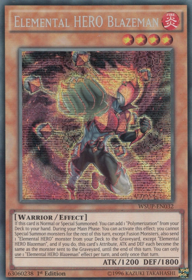 Elemental HERO Blazeman [WSUP-EN032] Secret Rare | Cracking-Singles