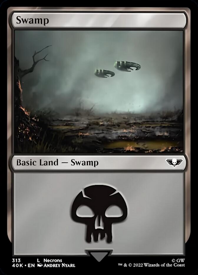 Swamp (313) (Surge Foil) [Universes Beyond: Warhammer 40,000] | Cracking-Singles