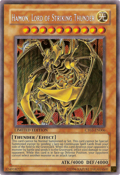 Hamon, Lord of Striking Thunder [CT03-EN006] Secret Rare | Cracking-Singles