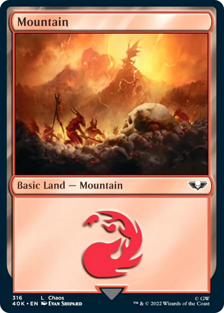 Mountain (316) (Surge Foil) [Universes Beyond: Warhammer 40,000] | Cracking-Singles