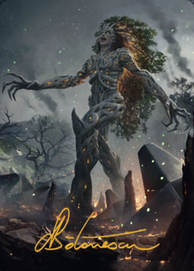 Titania, Gaea Incarnate Art Card (Gold-Stamped Signature) [The Brothers' War Art Series] | Cracking-Singles