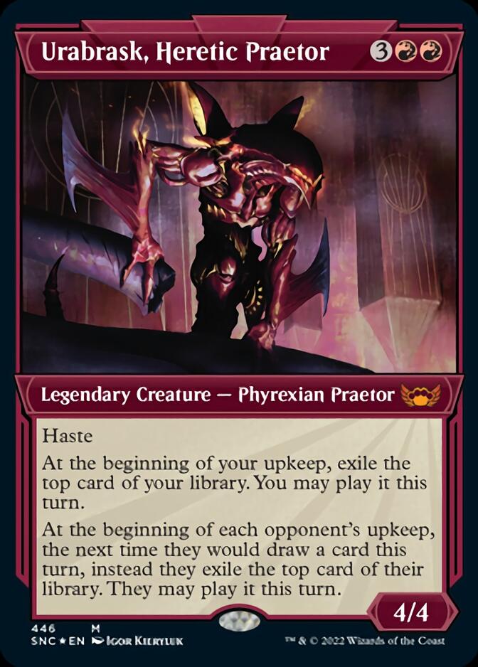 Urabrask, Heretic Praetor (Showcase Art Deco Foil Etched) [Streets of New Capenna] | Cracking-Singles