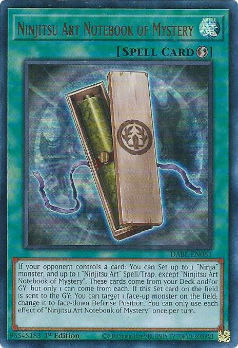 Ninjitsu Art Notebook of Mystery [DABL-EN061] Ultra Rare | Cracking-Singles