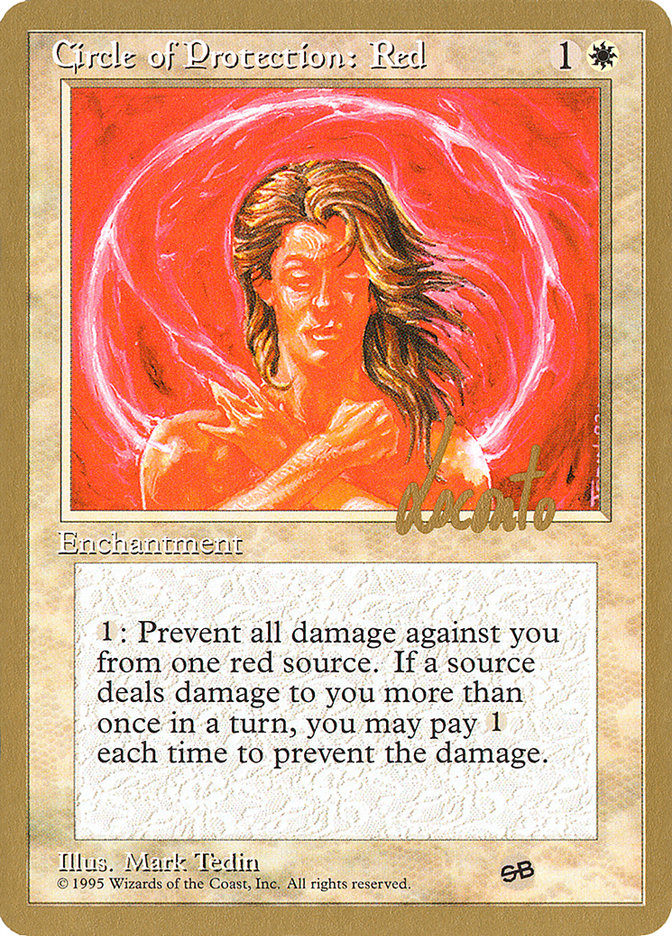 Circle of Protection: Red (Michael Loconto) (SB) (4ED) [Pro Tour Collector Set] | Cracking-Singles