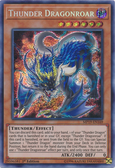 Thunder Dragonroar [MP19-EN169] Prismatic Secret Rare | Cracking-Singles
