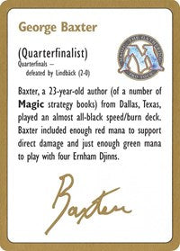 1996 George Baxter Biography Card [World Championship Decks] | Cracking-Singles