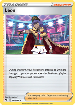 Leon (154/185) [Sword & Shield: Vivid Voltage] | Cracking-Singles