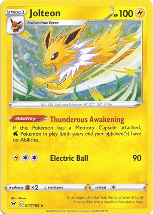 Jolteon (047/185) (Cosmos Holo) [Sword & Shield: Vivid Voltage] | Cracking-Singles