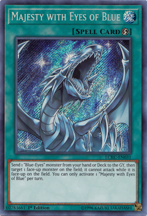 Majesty with Eyes of Blue [LCKC-EN031] Secret Rare | Cracking-Singles