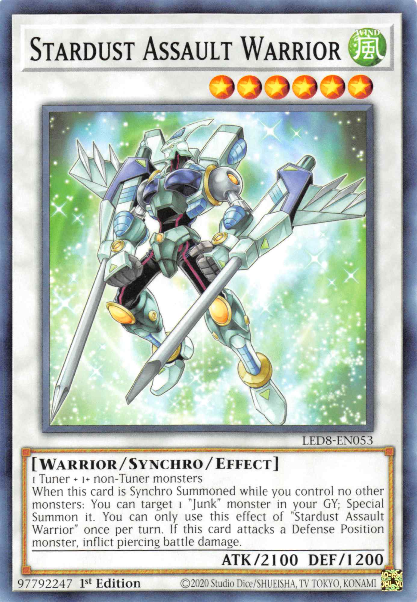 Stardust Assault Warrior [LED8-EN053] Common | Cracking-Singles