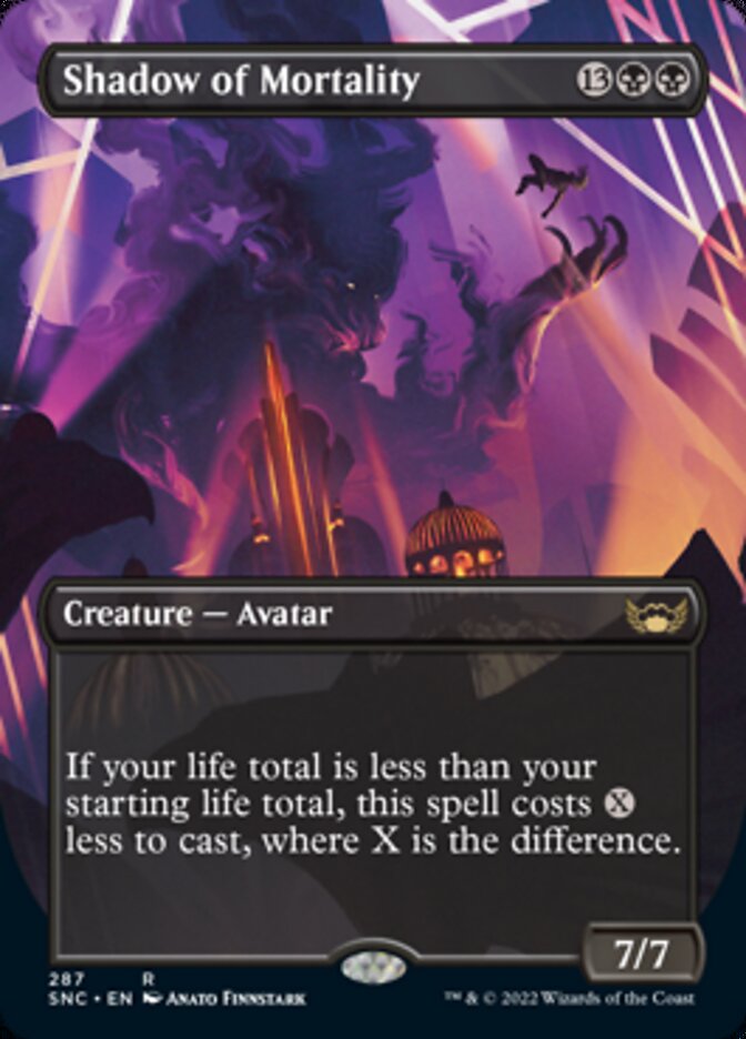 Shadow of Mortality (Borderless Alternate Art) [Streets of New Capenna] | Cracking-Singles