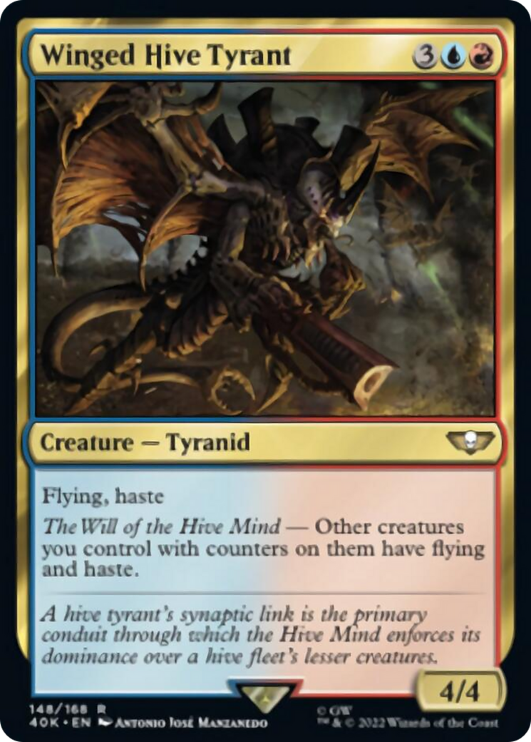 Winged Hive Tyrant (Surge Foil) [Universes Beyond: Warhammer 40,000] | Cracking-Singles