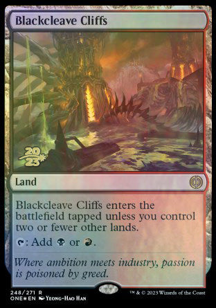 Blackcleave Cliffs [Phyrexia: All Will Be One Prerelease Promos] | Cracking-Singles