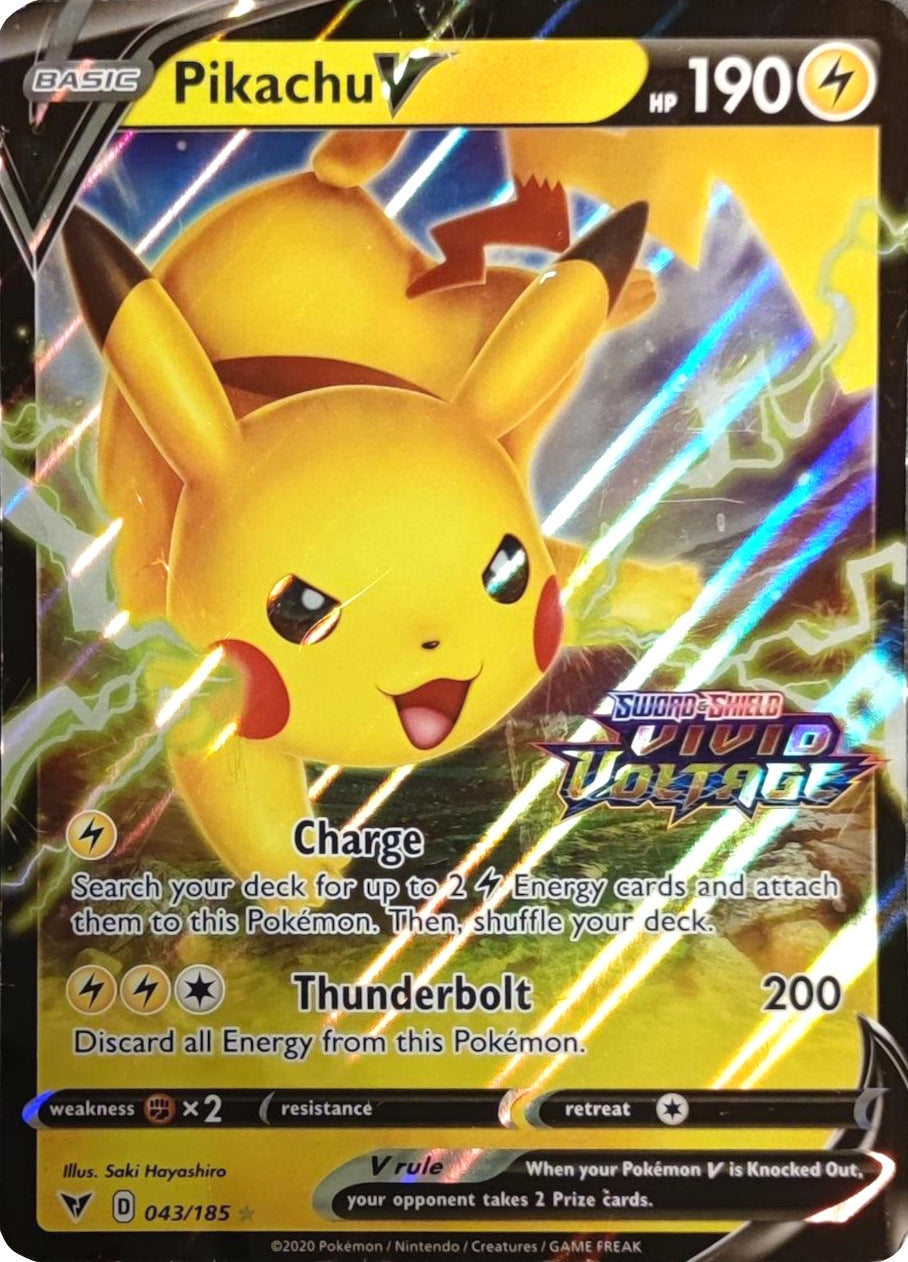 Pikachu V (043/185) (Vivid Voltage Stamp) [Sword & Shield: Vivid Voltage] | Cracking-Singles