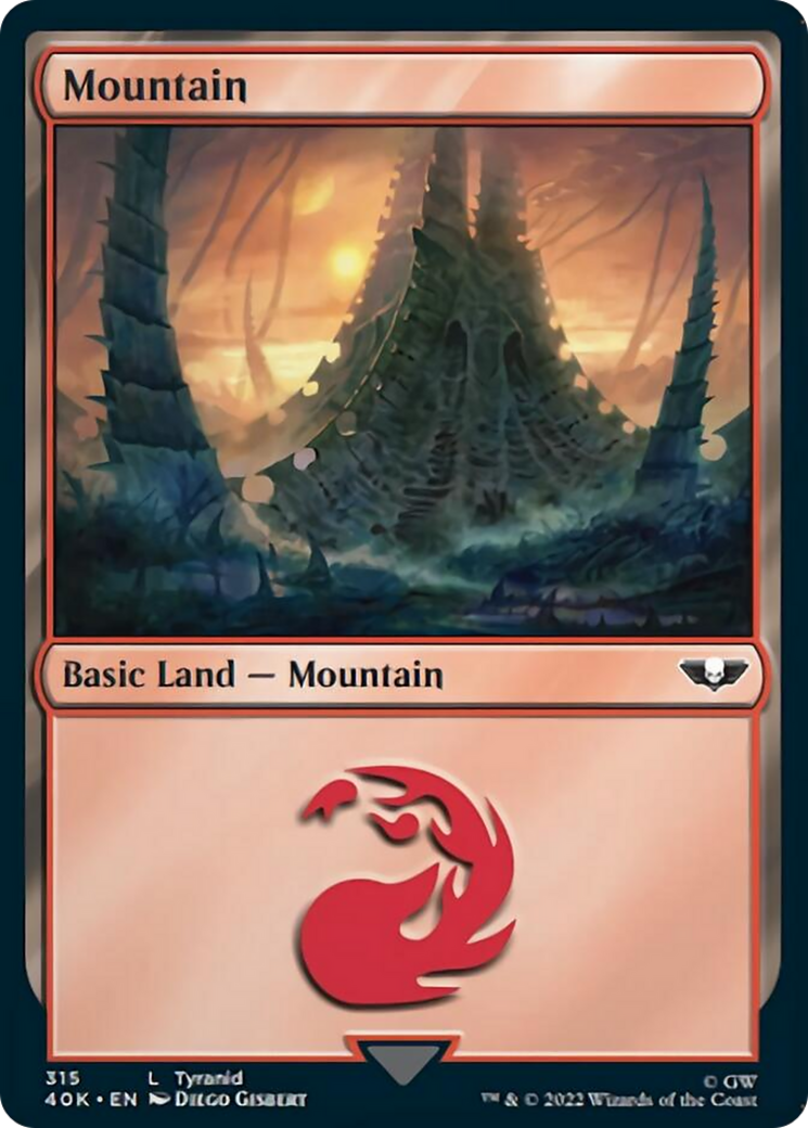 Mountain (315) (Surge Foil) [Universes Beyond: Warhammer 40,000] | Cracking-Singles
