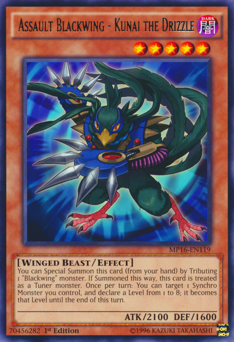 Assault Blackwing - Kunai the Drizzle [MP16-EN119] Rare | Cracking-Singles