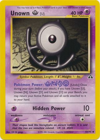 Unown [U] (51/75) [Neo Discovery Unlimited] | Cracking-Singles