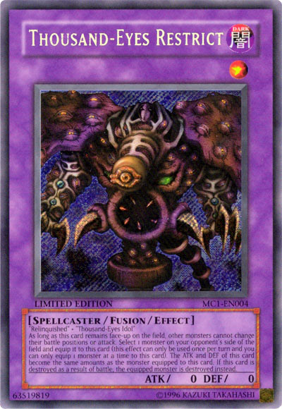 Thousand-Eyes Restrict [MC1-EN004] Secret Rare | Cracking-Singles