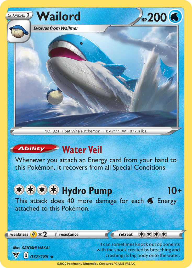 Wailord (032/185) [Sword & Shield: Vivid Voltage] | Cracking-Singles
