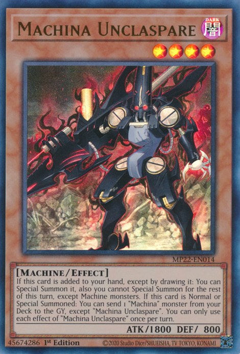 Machina Unclaspare [MP22-EN014] Ultra Rare | Cracking-Singles