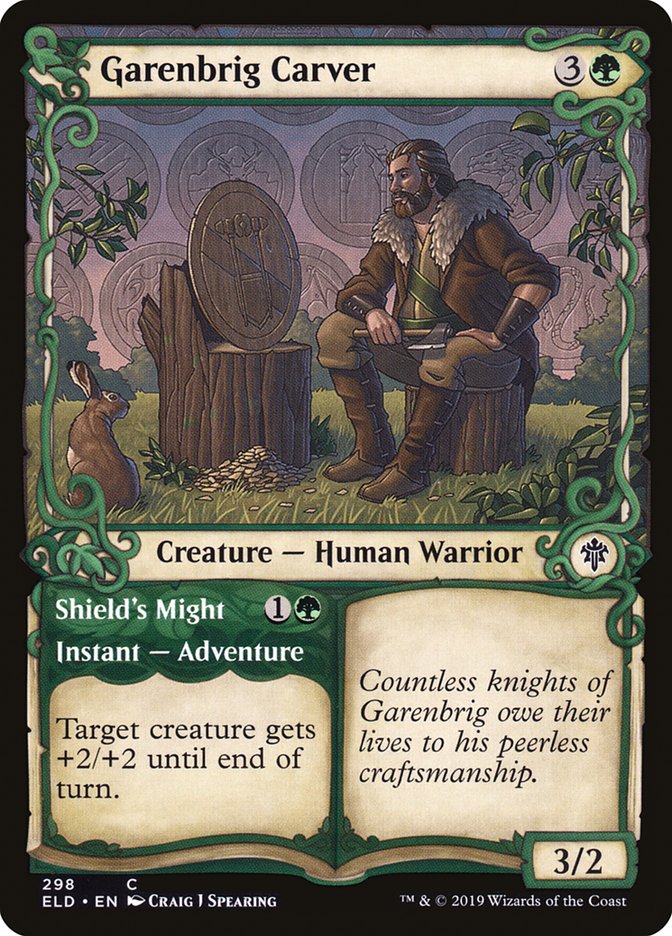 Garenbrig Carver // Shield's Might (Showcase) [Throne of Eldraine] | Cracking-Singles