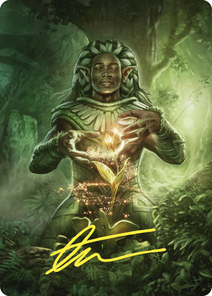 Elvish Mystic Art Card (Gold-Stamped Signature) [Commander Masters Art Series] | Cracking-Singles
