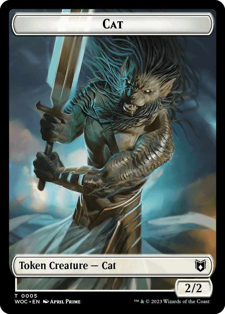 Cat (0005) // Human Double-Sided Token [Wilds of Eldraine Commander Tokens] | Cracking-Singles