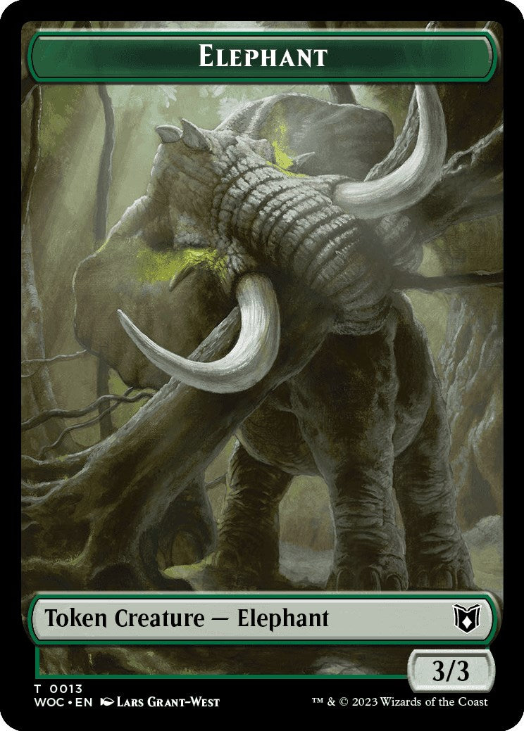 Elephant // Saproling Double-Sided Token [Wilds of Eldraine Commander Tokens] | Cracking-Singles
