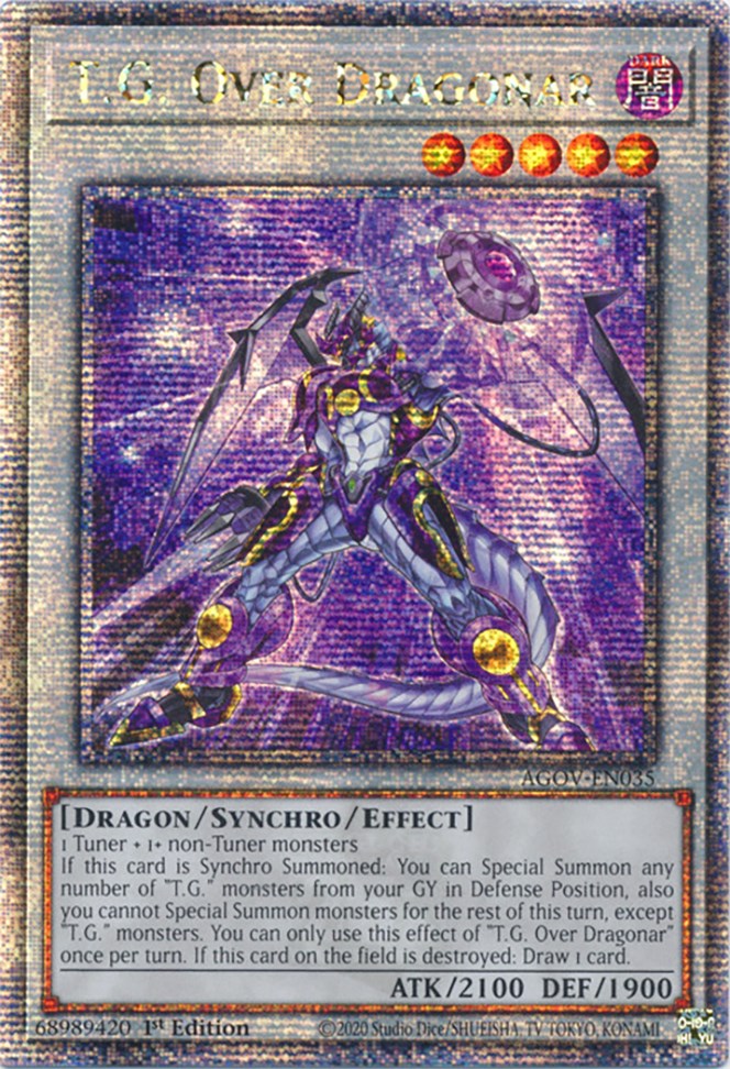 T.G. Over Dragonar (Quarter Century Secret Rare) [AGOV-EN035] Quarter Century Secret Rare | Cracking-Singles