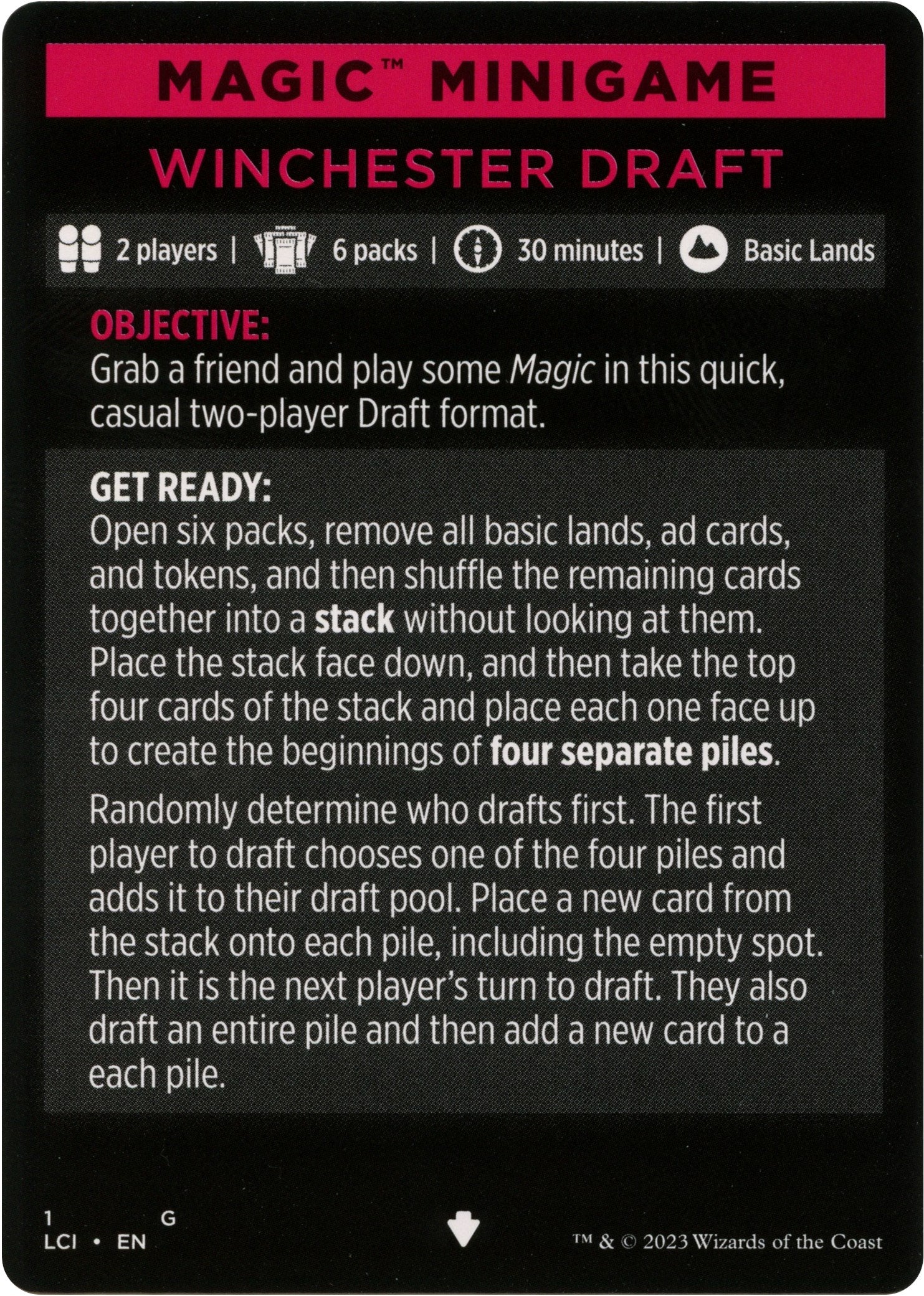 Winchester Draft (Magic Minigame) [The Lost Caverns of Ixalan Minigame] | Cracking-Singles