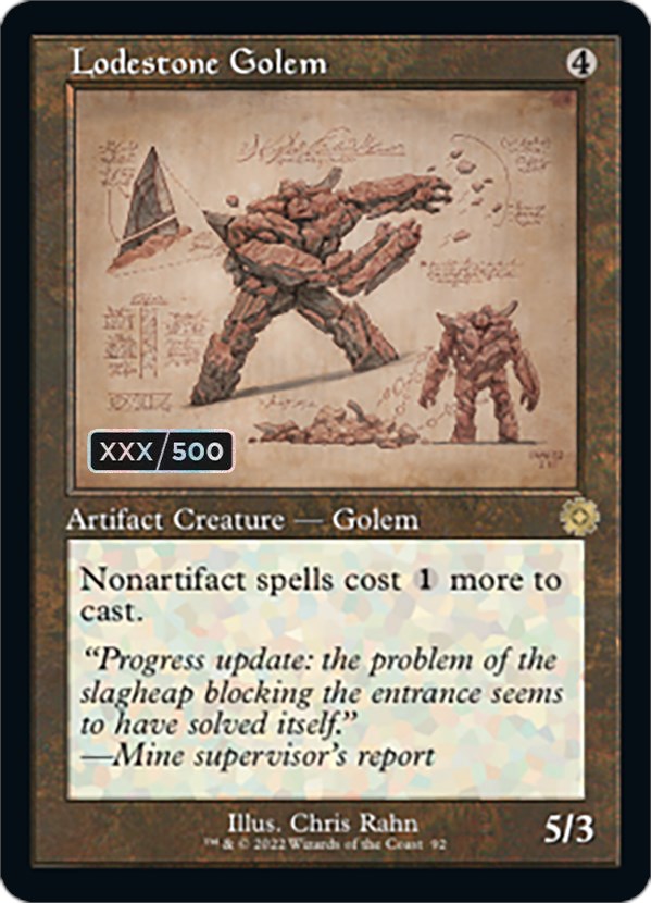 Lodestone Golem (Retro Schematic) (Serial Numbered) [The Brothers' War Retro Artifacts] | Cracking-Singles