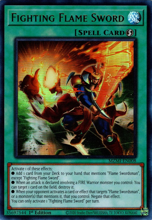 Fighting Flame Sword [MZMI-EN008] Ultra Rare | Cracking-Singles