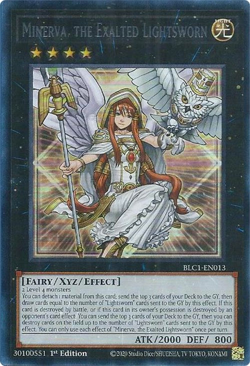 Minerva, the Exalted Lightsworn (Silver) [BLC1-EN013] Ultra Rare | Cracking-Singles