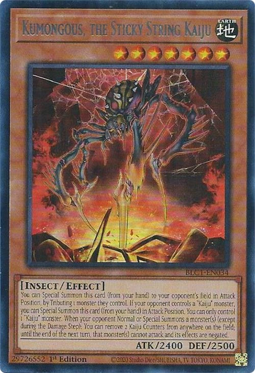 Kumongous, the Sticky String Kaiju (Silver) [BLC1-EN034] Ultra Rare | Cracking-Singles