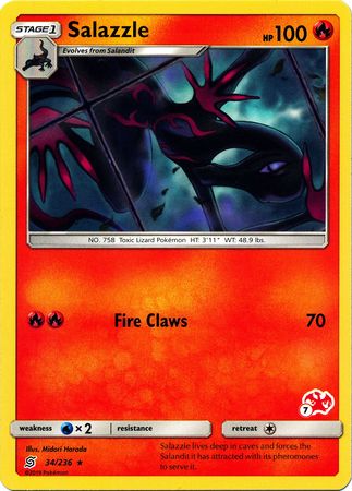 Salazzle (34/236) (Charizard Stamp #7) [Battle Academy 2020] | Cracking-Singles