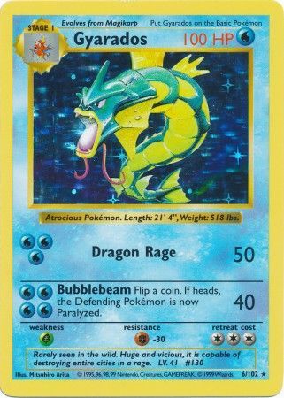 Gyarados (6/102) [Base Set Shadowless Unlimited] | Cracking-Singles