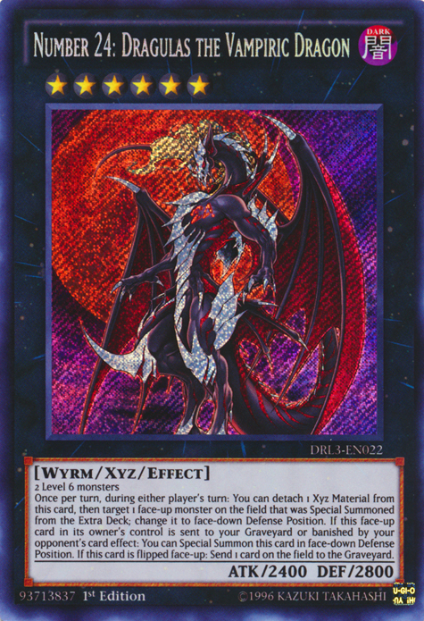 Number 24: Dragulas the Vampiric Dragon [DRL3-EN022] Secret Rare | Cracking-Singles