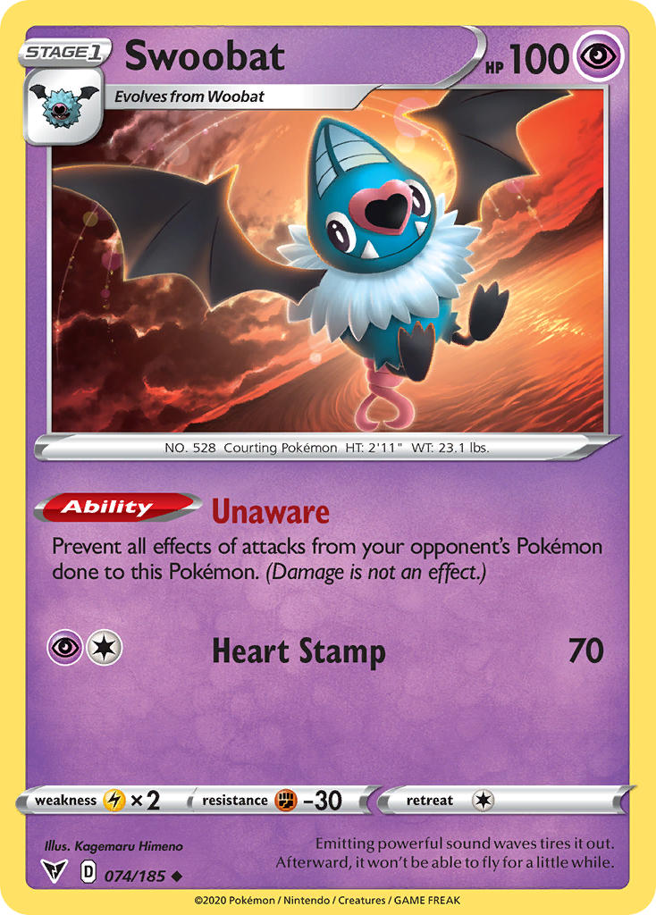 Swoobat (074/185) [Sword & Shield: Vivid Voltage] | Cracking-Singles